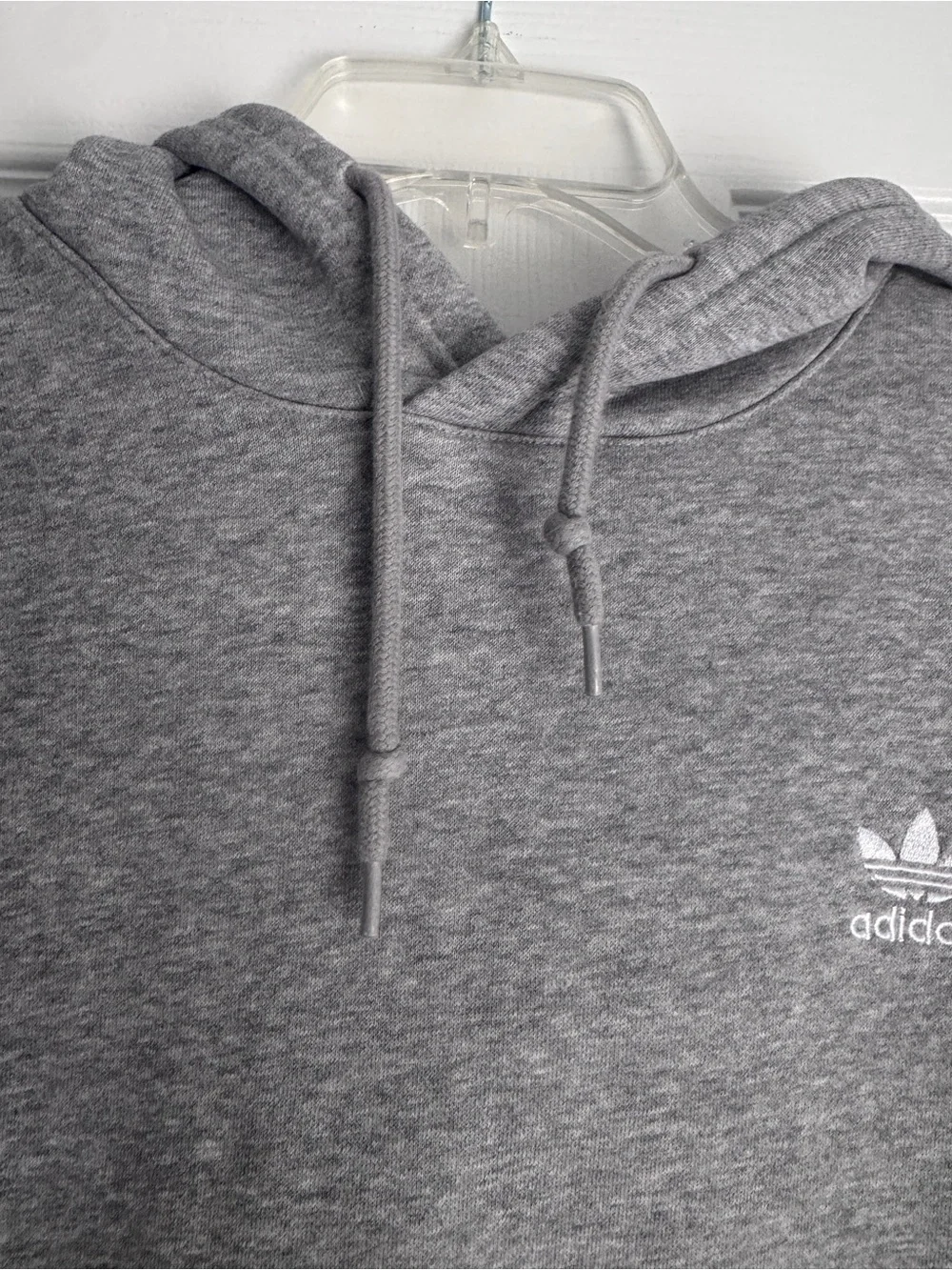 Adidas Men’s Gray Originals Trefoil Pullover Hoodie, Athletic Top - Picture 3 of 10